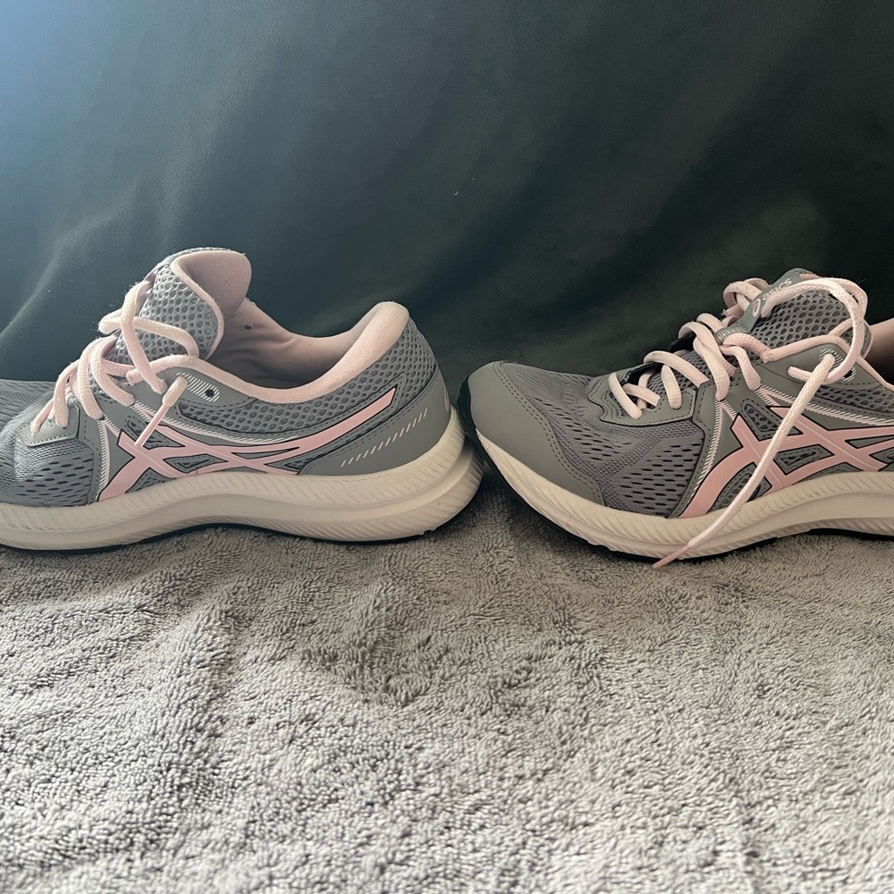 Women's Gray and Pink Athletic Shoes- ASICS